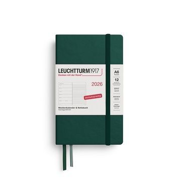 Датовані блокнотиЩотижневик з нотатками Leuchtturm1917 Pocket (A6) 2026 Forest Green придбати в Dreamarium