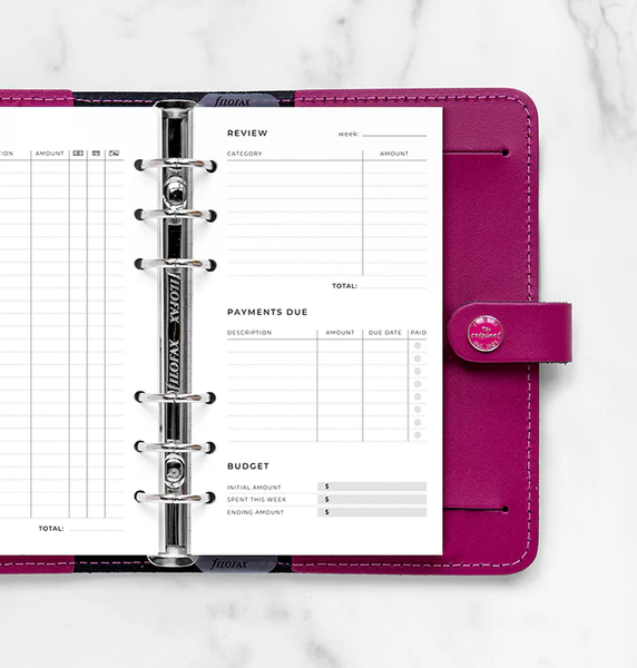 Бланки для органайзерівБланки Витрати Minimal, Filofax, Personal, білі придбати в Dreamarium
