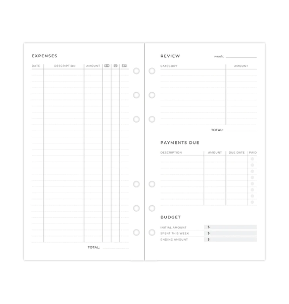Бланки для органайзерівБланки Витрати Minimal, Filofax, Personal, білі придбати в Dreamarium