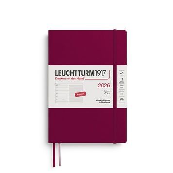 Датовані блокнотиЩотижневик з нотатками Leuchtturm1917 Medium (A5) м'яка обкл., 2026 Port Red придбати в Dreamarium
