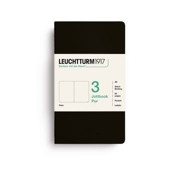 БлокнотиБлокнот Leuchtturm1917, Jottbook Pur, Pocket, Black, 3 шт, чисті аркуші придбати в Dreamarium