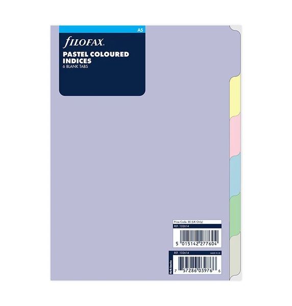 Аксесуари для органайзерівРозділювачі універсальні Filofax, A5, pastel придбати в Dreamarium