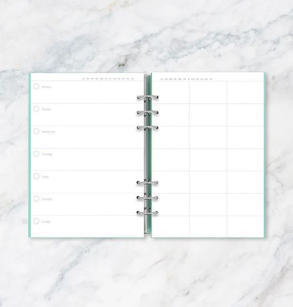 Бланки для органайзерівНедатовані бланки тиждень на розвороті Filofax, A5, (Clipbook), білі придбати в Dreamarium