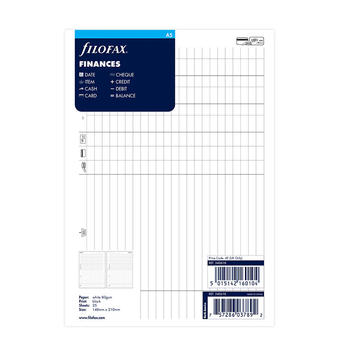 Бланки для органайзерівБланки Фінанси Filofax, A5, білі придбати в Dreamarium