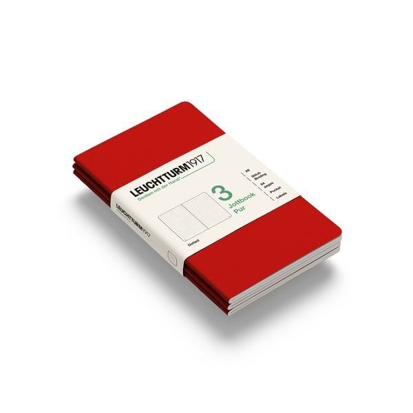БлокнотиБлокнот Leuchtturm1917, Jottbook Pur, Pocket, Cherry, 3 шт, крапка придбати в Dreamarium