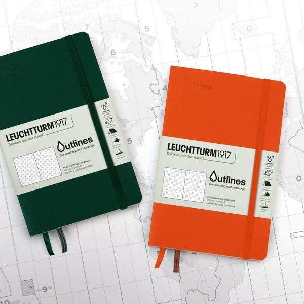 БлокнотиБлокнот Leuchtturm1917 Outlines, Paperback (B6+), Зелений, Крапка придбати в Dreamarium