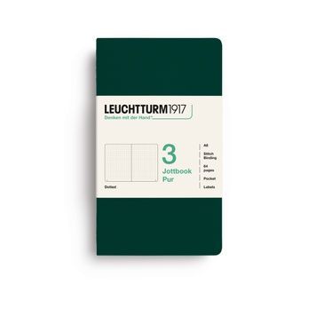 БлокнотиБлокнот Leuchtturm1917, Jottbook Pur, Pocket, Forest Green, 3 шт, крапка придбати в Dreamarium