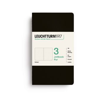 БлокнотиБлокнот Leuchtturm1917, Jottbook Pur, Pocket, Black, 3 шт, крапка придбати в Dreamarium