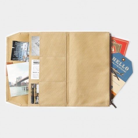 Traveler's NotebookКишеня на блискавці (текстиль) для TRAVELER'S Notebook, Regular size, бежевий придбати в Dreamarium