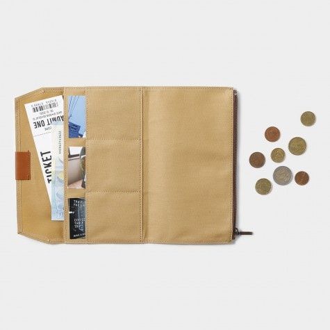 Traveler's NotebookКишеня на блискавці (текстиль) для TRAVELER'S Notebook, Regular size, бежевий придбати в Dreamarium