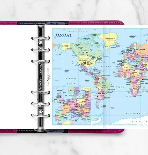 Аксесуари для органайзерівМапа світу до органайзеру Filofax, Personal придбати в Dreamarium