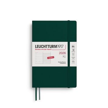 Датовані блокнотиЩотижневик з нотатками Leuchtturm1917 Paperback (B6+) м'яка обкл., 2026 Forest Green придбати в Dreamarium