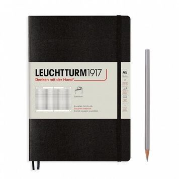 БлокнотиБлокнот Leuchtturm1917 Середній, М'яка обкладинка, Чорний, клітинка придбати в Dreamarium