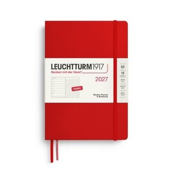 Датовані блокнотиЩотижневик з нотатками Leuchtturm1917 Medium (A5) 2027 Cherry (крапка) придбати в Dreamarium