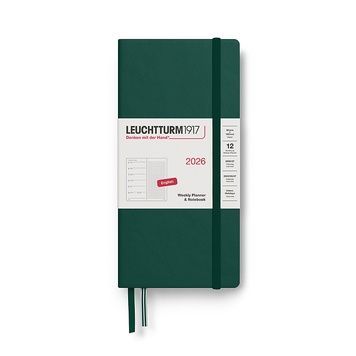 Датовані блокнотиЩотижневик з нотатками Leuchtturm1917 Wallet (B6+ x A6) 2026 Forest Green (крапка) придбати в Dreamarium