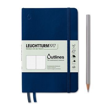 БлокнотиБлокнот Leuchtturm1917 Outlines, Paperback (B6+), Темно-синій, Крапка придбати в Dreamarium