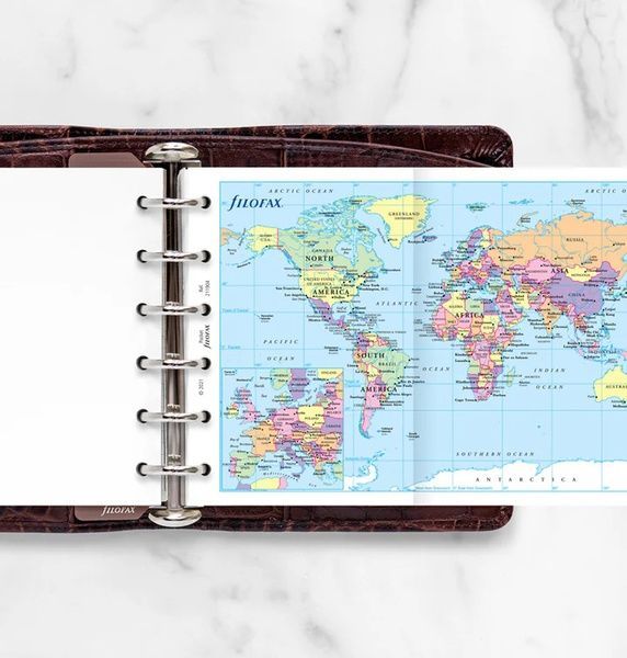 Аксесуари для органайзерівМапа світу до органайзеру Filofax, Pocket придбати в Dreamarium