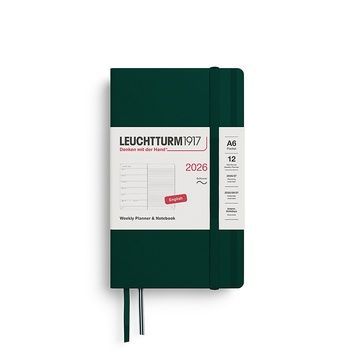 Датовані блокнотиЩотижневик з нотатками Leuchtturm1917 Pocket (A6) м'яка обкл., 2026 Forest Green придбати в Dreamarium
