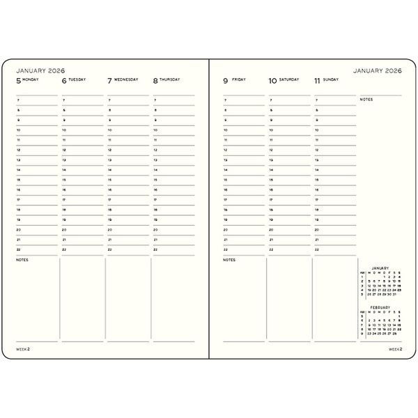 Датовані блокнотиЩотижневик в колонках Leuchtturm1917 Medium (A5) 2026 Dusty Rose придбати в Dreamarium