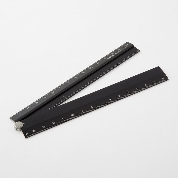 ЛінійкиКомпактна мультифункціональна лінійка Midori, Multiple Ruler, 30 см, Алюміній, Чорний придбати в Dreamarium