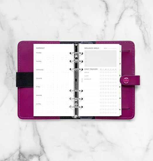 Бланки для органайзерівБланки Планування оздоровлення Filofax, Personal, white придбати в Dreamarium