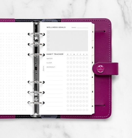 Бланки для органайзерівБланки Планування оздоровлення Filofax, Personal, white придбати в Dreamarium