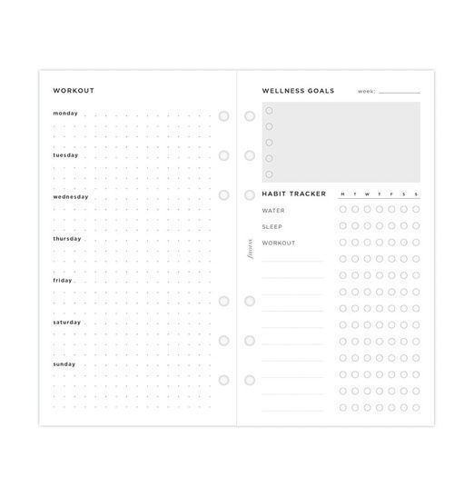 Бланки для органайзерівБланки Планування оздоровлення Filofax, Personal, white придбати в Dreamarium