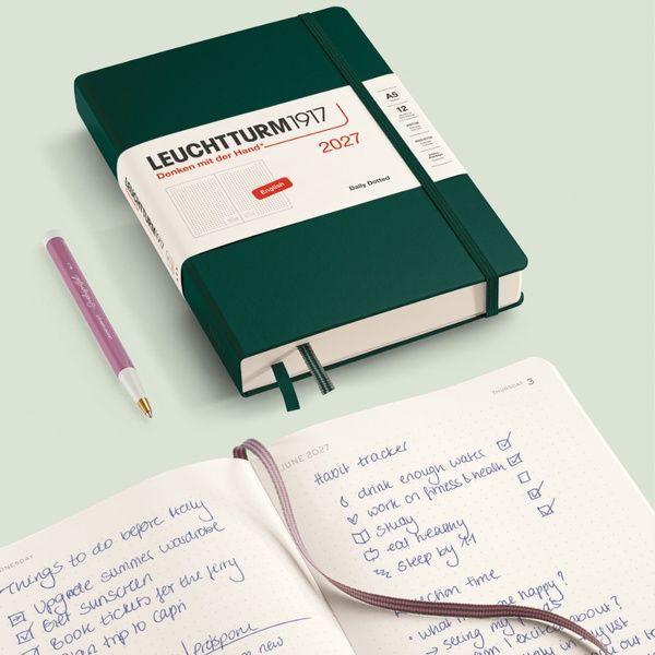 Датовані блокнотиЩоденник Leuchtturm1917 Medium (A5) 2027 Black (крапка) придбати в Dreamarium