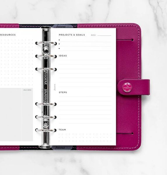 Бланки для органайзерівБланки Планування проєктів і цілей Filofax, Personal, white придбати в Dreamarium